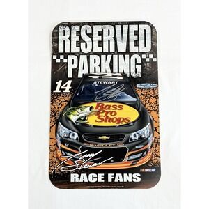 NASCAR Autographed Tony Stewart #14 Bass Pro Reserved Parking Sign Rare Signed